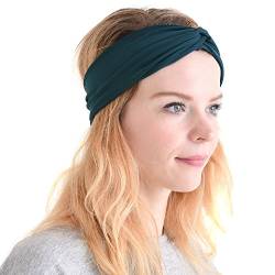 CHARM Herren Japanisch Bandana Stirnband - Damen Headband Haar Band Sport blau Grün von CHARM