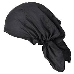 CHARM Herren Kopftuch Bandana Piraten - Mütze aus 100% Baumwolle für Sommer Kopftücher Auch für Damen Schwarz von CHARM