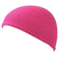 CHARM Herren Mütze Short Beanie - Strick Kopfbedeckung Skull Cap Kufi Muslim Takke Islam Namaz in 2 Größen Rosa von CHARM