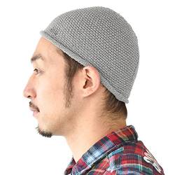 CHARM Herren Schädel Mütze Beanie Strick Hut Japanisch Winter Sommer Grau von CHARM