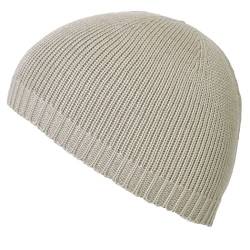 CHARM Herren Skull Cap Mütze - Mütze Kufi Namaz Takke Gebetsmütze Strick Beige von CHARM