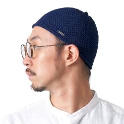 CHARM Herren Sommer Kufi Skull Cap - Baumwolle Mütze Muslim Prayer Beanie Hut Strickmütze Navy von CHARM