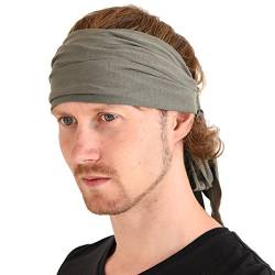 CHARM Herren Stirnband Bandana Kopftuch - Haarband Damen Wickeln Pirat Ninja anthrazit von CHARM