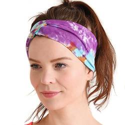 CHARM Herren Tie-Dye Stirnband - Damen Batik Dread Band Bandana Yoga Zubehör Type E von CHARM