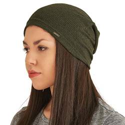 CHARM Leichte Sommermütze für Herren - Atmungsaktive Damen Slouchy Beanie Strickmütze Baggy Slouche Khaki von CHARM