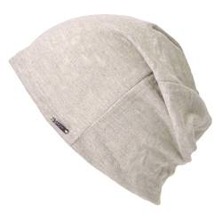 CHARM Leinen Beanie Sommer Mütze - Damen Aus Japan Hut Strick Dünn Leichte Beige von CHARM