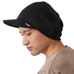 CHARM Slouch Beanie Mütze mit Soft Visor - Herren Damen Sommer Mützen Leichte Cap Baseball Kappe Käppi Luftig Schwarz von CHARM