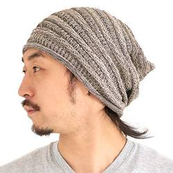 CHARM Slouch Strickmütze Baumwolle Chemo Hut - Sommer Weite Mütze Hipster Beanie Herren Damen Beige von CHARM