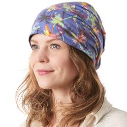 CHARM Sommer Dünn Mütze Herren Damen - Slouch Beanie Hut Bio Baumwolle Surfer Strand Baumblau von CHARM