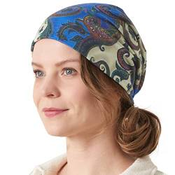 CHARM Sommer Dünn Mütze Herren Damen - Slouch Beanie Hut Bio Baumwolle Surfer Strand Paisley Blau von CHARM