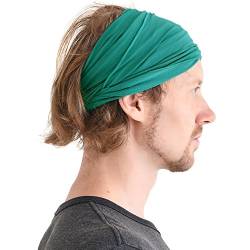 CHARM Stirnband Sport Haarband Herren - Bandana Damen Sommer Japanisch lang Grün von CHARM