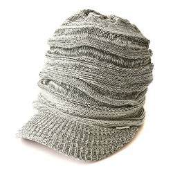 CHARM Strick Mütze Sommer Visor Beanie - Cap Herren Wintermütze Mit Schild Mix Beige von CHARM