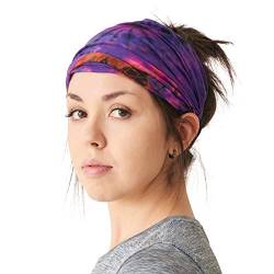 CHARM Tie Dye Stirnband Hippie Elastisch Bandana Kopf Abdeckung Wickeln Für Männer & Frauen Psychedelisch Blume Muster 60'S 70'S Retro Bohemien Boho B von CHARM