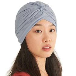 CHARM Twist Falten Kopf Wickeln Turban Mütze Wahrsager Hut Retro Vintage Hellgrau von CHARM