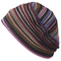 Charm Herren Damen Häkel Beanie Hut Mütze Sommer Mode Unisex Lila von CHARM