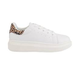 CHATTAWAK Damen 9BRIVABLANCLEOPARD40 Sneaker, Blanc/Leopard, 40 EU von CHATTAWAK