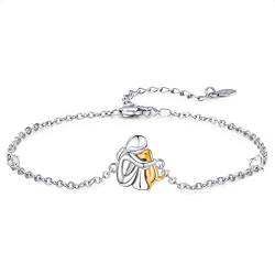 Armband Hund 925 Sterling Silber Hunde Schmuck mit Mädchen Armbänder Hund Geschenke für Hundeliebhaberin Damen… von CHENGHONG