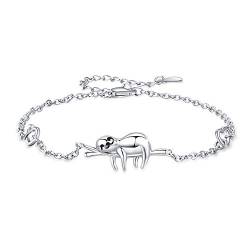 Faultier Armband 925 Sterling Silber Zweige Lustig Einzigartig Niedliches Tier-Armband für Frauen Mädchen Freunde von CHENGHONG