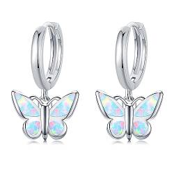 Schmetterling Ohrringe für Mädchen 925 Sterling Silber Opal Schmetterling Tropfen Hängend Creolen Ohrringe Hypoallergene Schmetterling Geschenke Schmuck für Frauen… von CHENGHONG