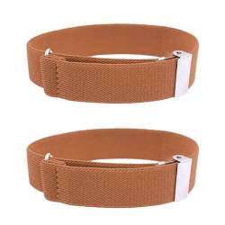 CHENGZI 1 Paar elastische verstellbare Herren-Armbänder, Ärmel, Strumpfband, Ärmelhalter, Breite 2,4 cm, braun, Einheitsgröße von CHENGZI