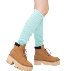 CHENGZI 2 Paar Damen Strick-Beinstulpen Winter Warm Lange Stiefel Socken für Partyzubehör, blau, One size von CHENGZI