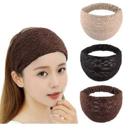 CHENGZI 3 Stück elastische und enge Haarbänder, rutschfest, Kompressions-Kopfbedeckung, breite Stirnbänder für Frauen und Mädchen von CHENGZI