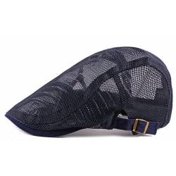 CHENGZI Herren Sommer Casual Cap Hollow Mesh Baskenmütze Schirmmütze Schiebermütze, dunkelblau, One size von CHENGZI