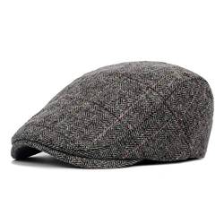 CHENGZI Herren Winter Flat Caps Hüte Schirmmütze Flat Cap Newsboy Hüte, grau, Einheitsgröße von CHENGZI