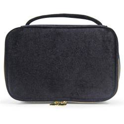 CHENGZI Tragbare Make-up-Tasche, große Kapazität, Kosmetikpinsel-Aufbewahrungstasche, Plüsch, Reise-Make-up-Tasche, Schwarz , 23x15.5x9cm, Klassisch von CHENGZI