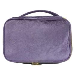 CHENGZI Tragbare Make-up-Tasche, große Kapazität, Kosmetikpinsel-Aufbewahrungstasche, Plüsch, Reise-Make-up-Tasche, violett, 23x15.5x9cm, Klassisch von CHENGZI