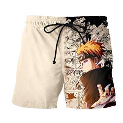 CHENMA Herren Anime Kakashi Itachi 3D-Druck Schnell trocken Shorts Lounge Kordelzug Badehose Strand Shorts… von CHENMA