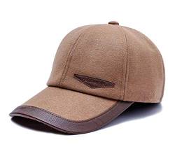 CHENNUO Baseball Kappe Herren Mütze Schirmmütze Wärmer Winter Caps mit Ohrenklappen (Beige)… von CHENNUO