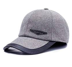 CHENNUO Baseball Kappe Herren Mütze Schirmmütze Wärmer Winter Caps mit Ohrenklappen (Grau)… von CHENNUO