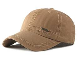 CHENNUO Basecap Herren Baumwolle Baseball Cap Lässig Sport Baseballmütze Kappe 6 Farben (Braun) von CHENNUO