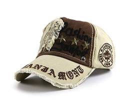 CHENNUO Baumwolle Baseball Cap Vintage Einstellbare Basecap Distressed Trucker Cap Freizeit Outdoor Kappe Unisex (Beige)…… von CHENNUO