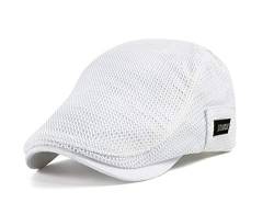 CHENNUO Herren Schirmmütze Sommer Kappe Flatcap Sonnenschutz Hut Schiebermütze 5 Farben (Weiß) von CHENNUO
