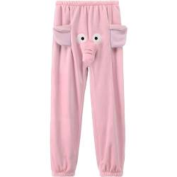 Elephant Pajama Short, Unisex Screaming Couple Flying Elephant Short, Fliegendem Elefanten Unisex-Shorts, Große Nase und Ohren Pyjama Hose (DE/NL/SE/PL, Alphanumerisch, L, Regular, Regular, L-Pink) von CHENRI