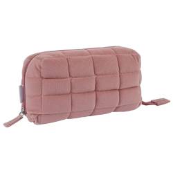 Pillow Makeup Bag, Plüsch Kosmetiktasche Reise Kulturbeutel Schminktasche, Großes Fassungsvermögen Aufbewahrungstasche, Tragbare Reise Make-up Taschen für Damen und Mädchen (Rot) von CHENRI