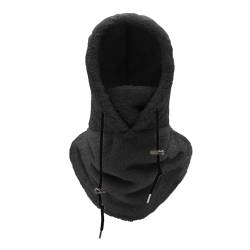 Warme Plüsch-Fahrradhaube, Sturmhaube Winddichte Skimaske, Fleece Thermo Balaclava Gesichtsmaske, Verstellbare Skimaske, Sport Fahrrad Gesichtsmaske, Winter Sturmhaube für Herren Damen (1, Schwarz) von CHENRI