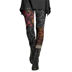 CHENSIYU Strumpfhosen Damen Winter Fleece Winterleggins Slim Fit Hosen Muster Thermostrumpfhose Thermo Gefütterte Leggings High Waist Shape Thermoleggins Stretch Push Up Strumpfhose (ZX-1-F, L) von CHENSIYU