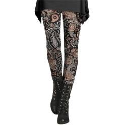 CHENSIYU Thermoleggins für Damen Winter Hosen Weihnachten Muster Schlank Reithose Thermo Strumpfhosen Stretch Gefütterte Leggings Thermostrumpfhose High Waist Fleece Winterleggins (ZX-1-B, M) von CHENSIYU