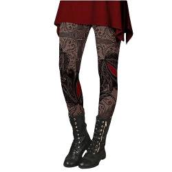 CHENSIYU Thermoleggins für Damen Winter Hosen Weihnachten Muster Schlank Reithose Thermo Strumpfhosen Stretch Gefütterte Leggings Thermostrumpfhose High Waist Fleece Winterleggins (ZX-1-C, L) von CHENSIYU