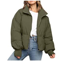 CHENYM Damen Übergangsjacke Jacke Übergang Jacken Herbst Bomberjacke Stehkragen Kapuze Steppjacke Kapuzenjacke Leichte Puffer Jacket von CHENYM