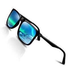 CHEREEKI Polarisierte Sonnenbrille UV400 Retro Vintage Brille für Herren und Damen (Blau) von CHEREEKI