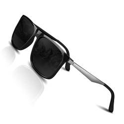 CHEREEKI Polarisierte Sonnenbrille UV400 Retro Vintage Brille für Herren und Damen (Gewehrgrau) von CHEREEKI
