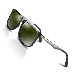 CHEREEKI Polarisierte Sonnenbrille UV400 Retro Vintage Brille für Herren und Damen (Grün) von CHEREEKI
