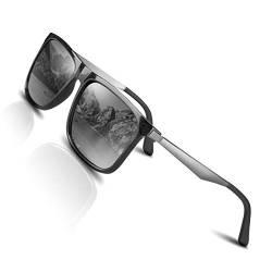 CHEREEKI Polarisierte Sonnenbrille UV400 Retro Vintage Brille für Herren und Damen (Silber) von CHEREEKI