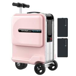 SE3miniT 26L Smart-Reitkoffer mit 2xBatterien, motorisiertes Gepäck für Erwachsene, abnehmbarer Akku, Stange aus Aluminiumlegierung, USB-Ladeanschluss, Smart App, 3-Gang, Tragfähigkeit 110kg,Pink von CHHMAELOVE