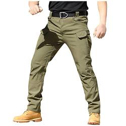 CHIACJYRSEDK Arbeitshosen Männer Cargohose Herren Leichte Traininghose Outdoor Hosen für Herren Militär Stretch Wanderhose Herren Taktische Hose mit Reißverschlusstasche 1-Armee Grün M von CHIACJYRSEDK