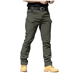 CHIACJYRSEDK Arbeitshosen Männer Cargohose Herren Leichte Traininghose Outdoor Hosen für Herren Militär Stretch Wanderhose Herren Taktische Hose mit Reißverschlusstasche 1-Grau L von CHIACJYRSEDK